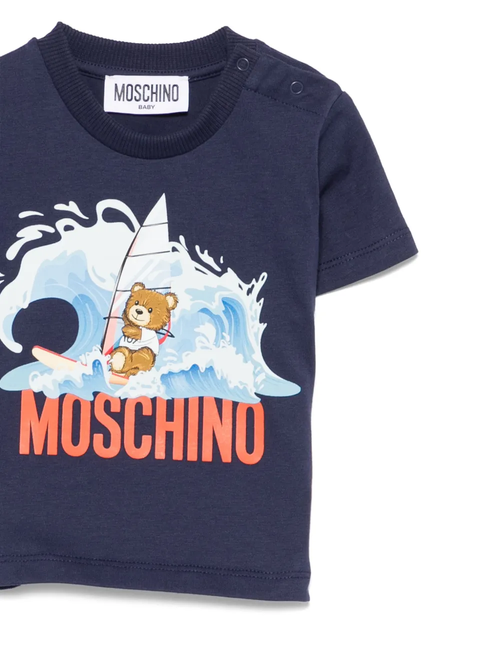 Moschino Kids T-shirt met teddybeerprint Blauw