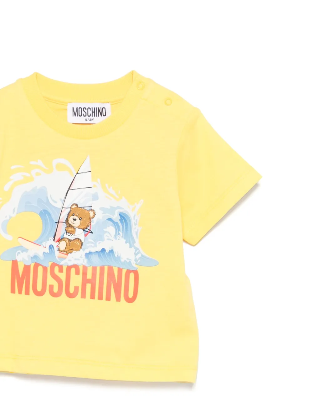 Moschino Kids T-shirt met logoprint Geel