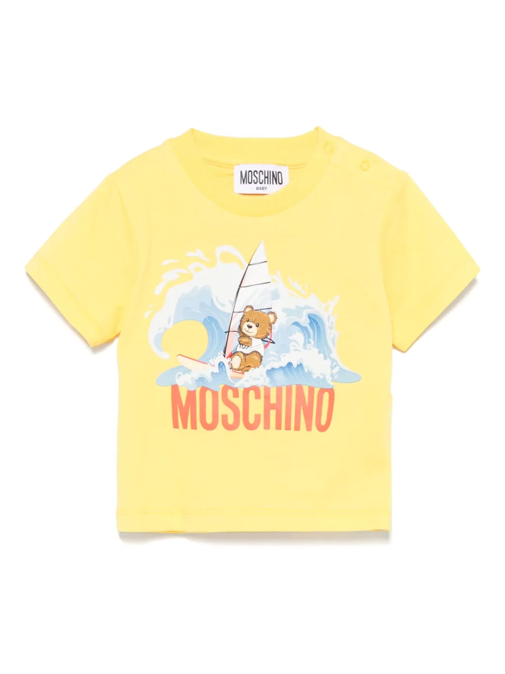 Moschino Kids T-shirt met logoprint Geel