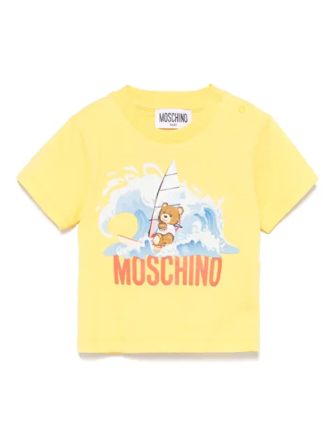 Moschino Kids playera con logo estampado