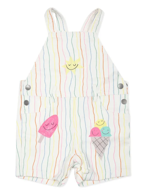 ジャンプスーツ　ベビー服　ステラマッカートニー Stella McCartney Kids ストライプ ジャンプスーツ | ホワイト