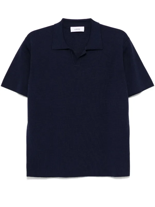 Lardini Knitted Polo Shirt in Blue