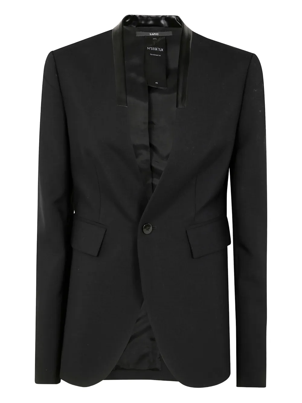 SAPIO shawl-collar single-button blazer | Black | Image 1