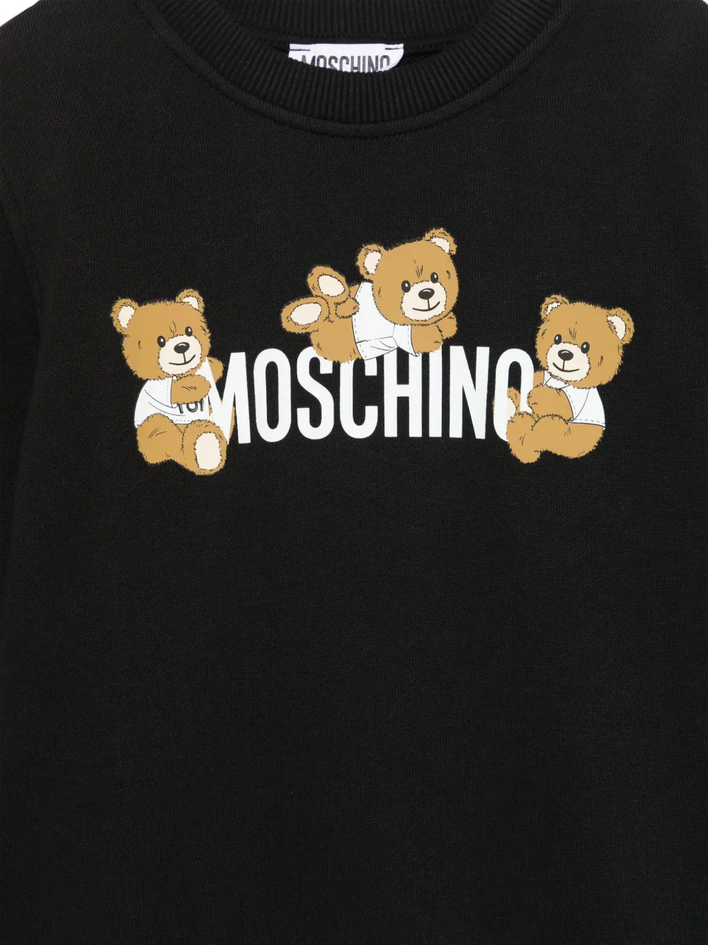 Moschino Kids Sweater met teddybeerprint Zwart