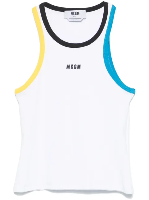 MSGM logo-embroidered tank top