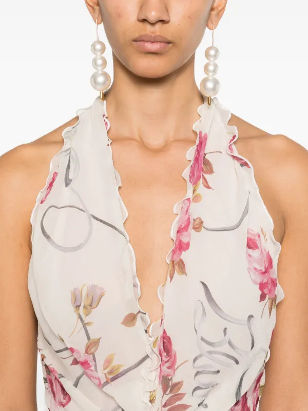 Blumarine floral-print Maxi Dress | White | FARFETCH