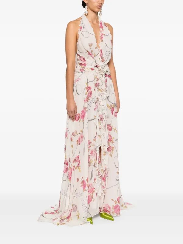 Blumarine floral-print Maxi Dress | White | FARFETCH
