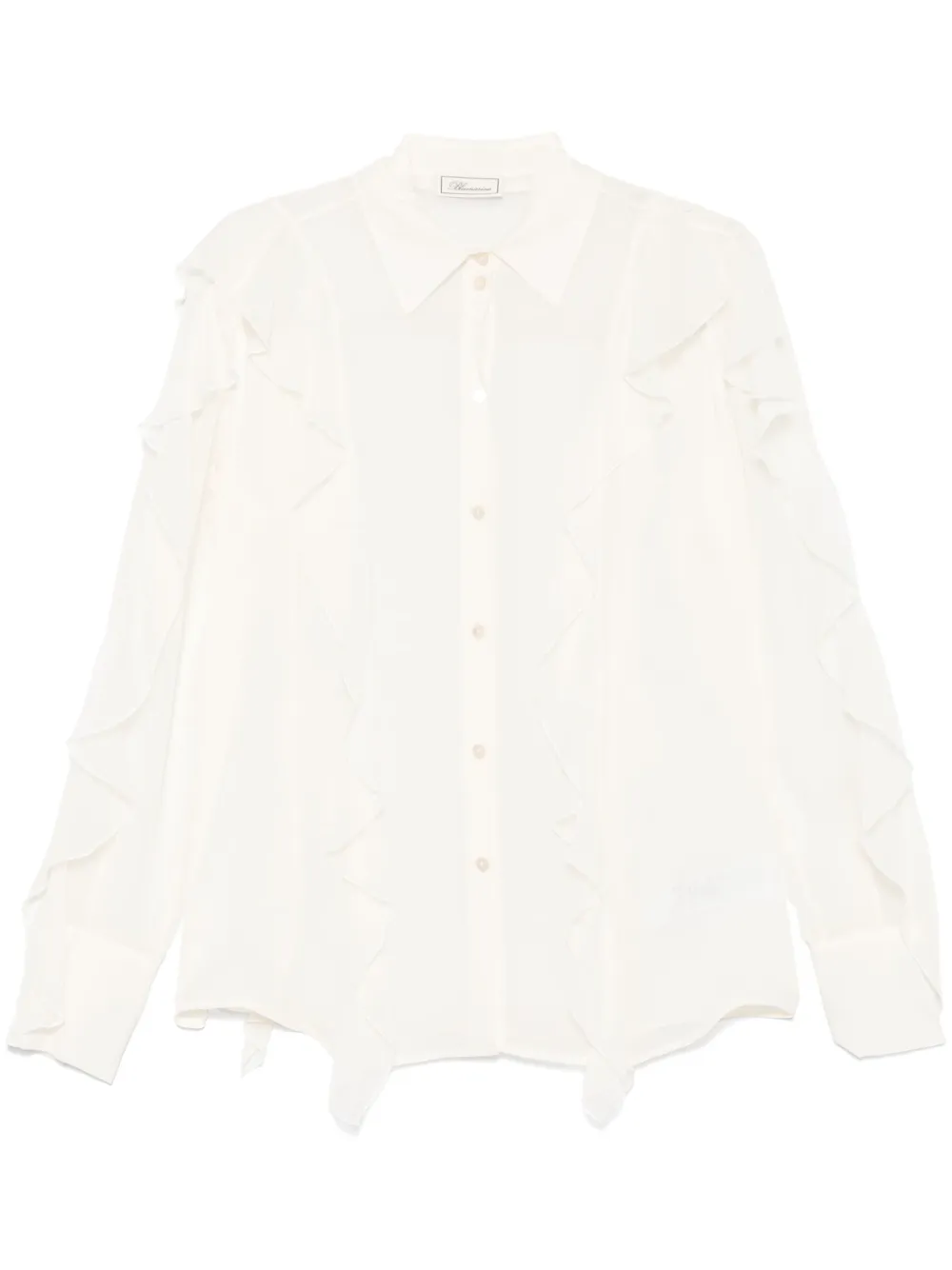 ruffled silk shirt