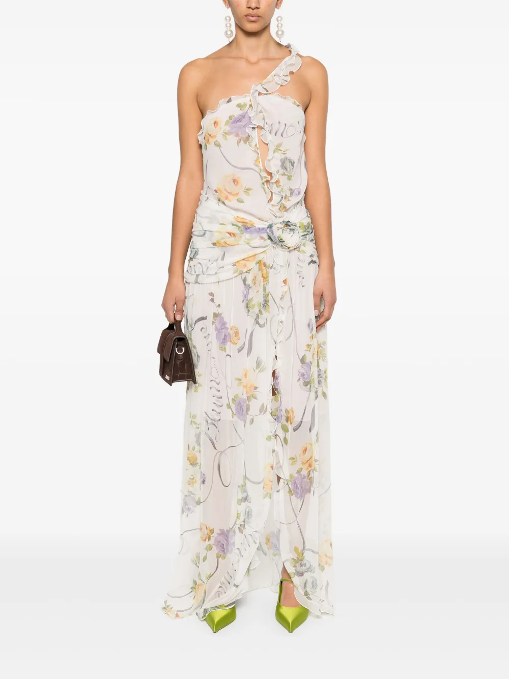 Blumarine Maxi-jurk met bloemenprint - Wit