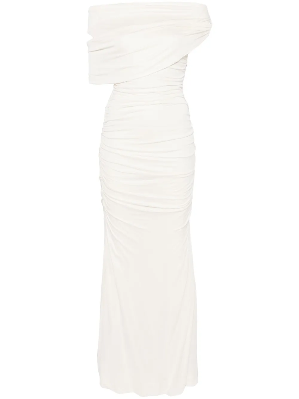 ruched maxi dress