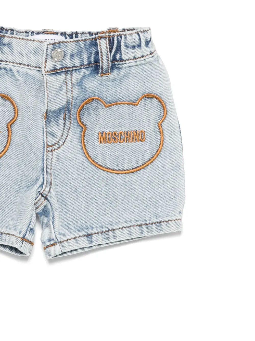 Moschino Kids Shorts met geborduurd logo Blauw
