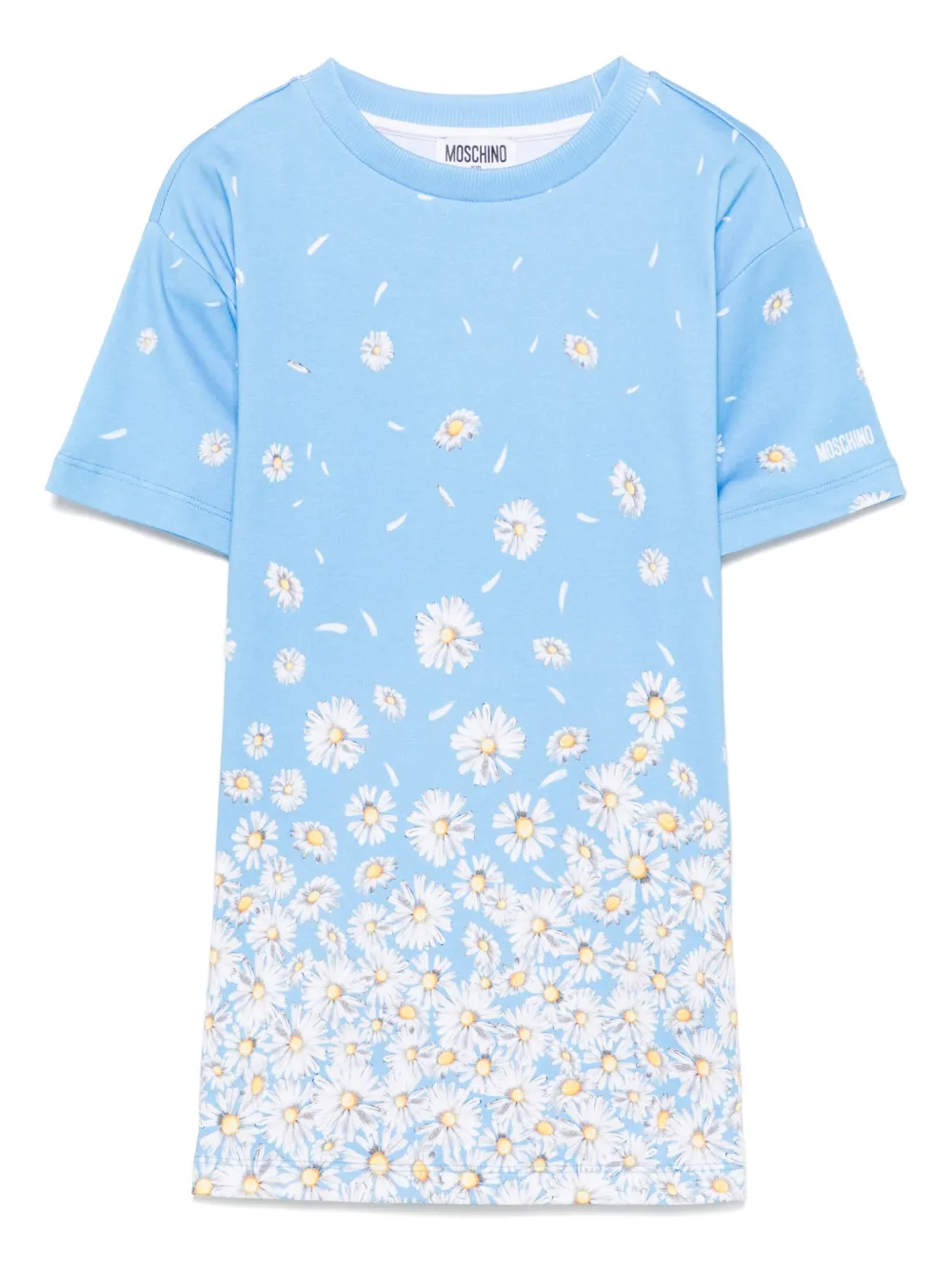 Moschino Kids Jurk met bloe print Blauw