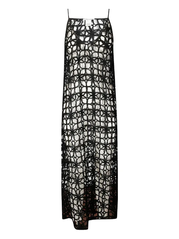 crochet midi dress black Vianna Crochet Midi Dress Black