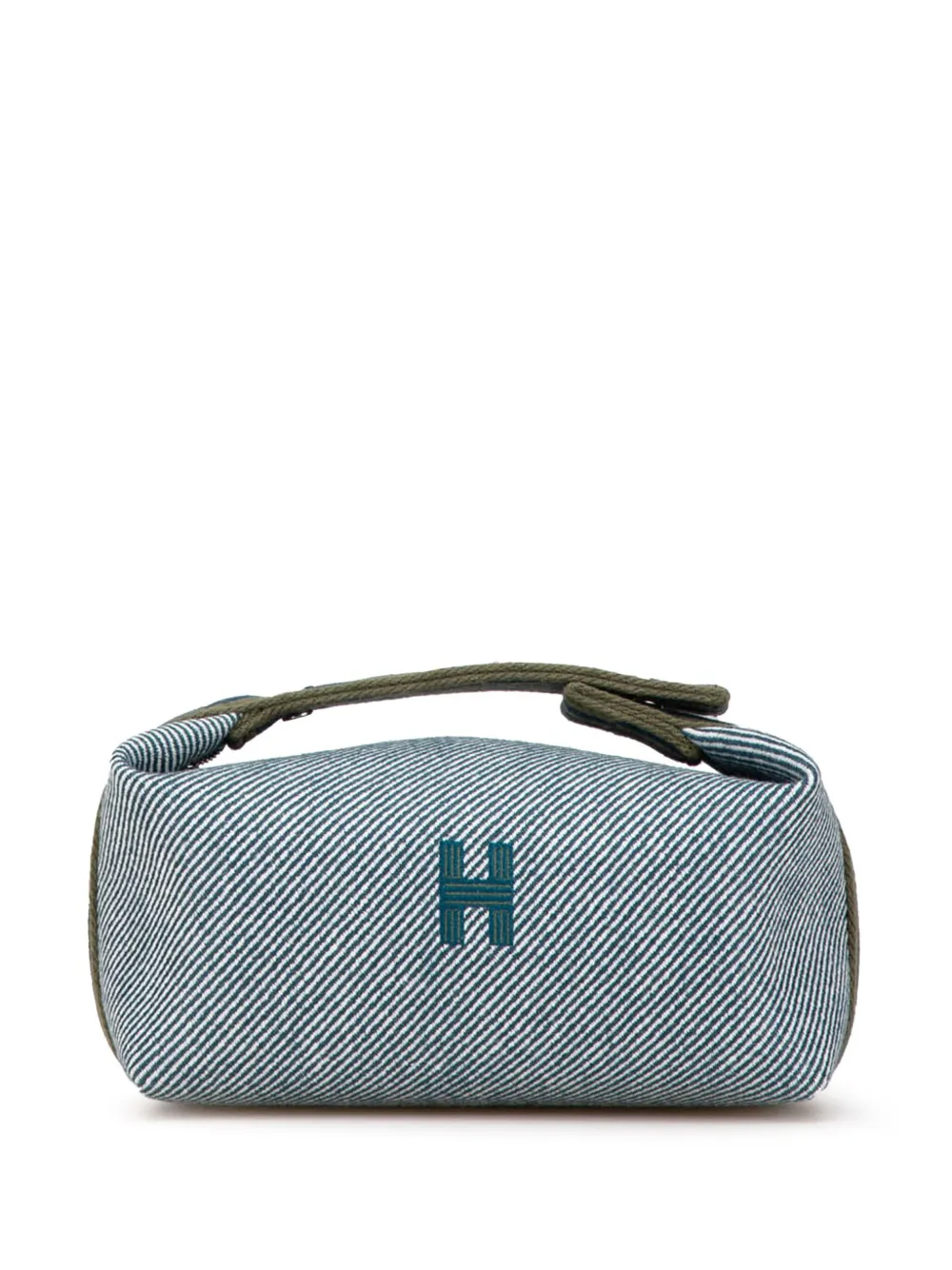Hermès Pre-Owned 2020-2025 スモール トワル ブリッド ア ブラック バニティバッグ - ブルー Hermès Pre-Owned 2020-2025 スモール トワル ブリッド ア ブラック バニティバッグ - ブルー