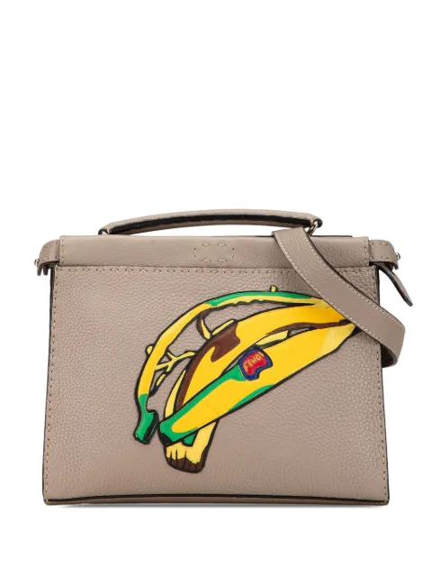 Fendi Pre-Owned 2010-2024 Sue Tilley Mini Calfskin Romano Selleria Banana Peekaboo Iconic Fit satchel