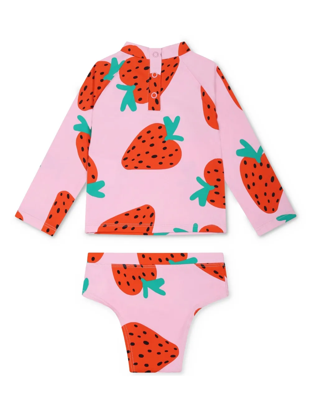 Stella McCartney Kids Strawberry Print Long Sleeve bikini set - Roze