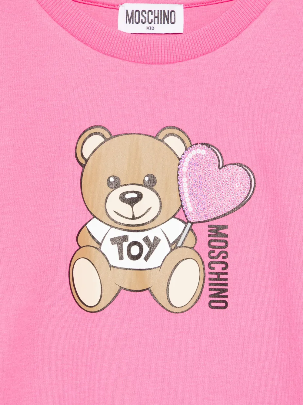 Moschino Kids Jurk met teddybeerprint Roze