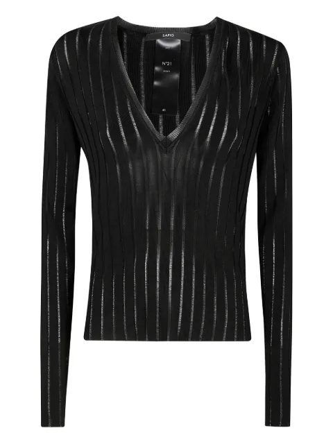 SAPIO ribbed V-neck sweater