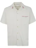 Drôle De Monsieur embroidered collar shirt - White