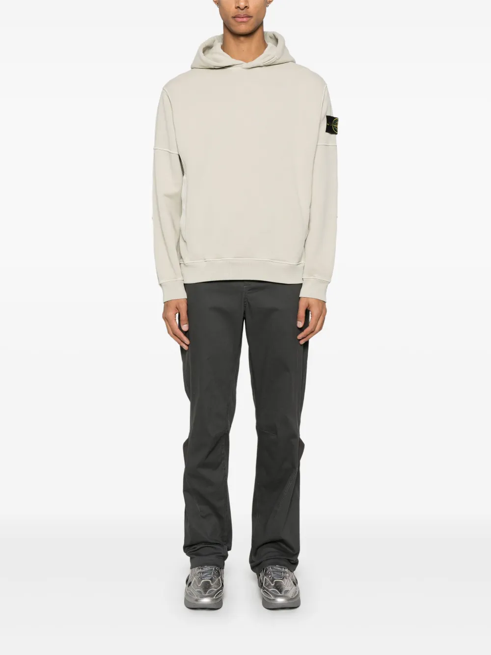 Stone Island Hoodie met Compass-logopatch - Beige