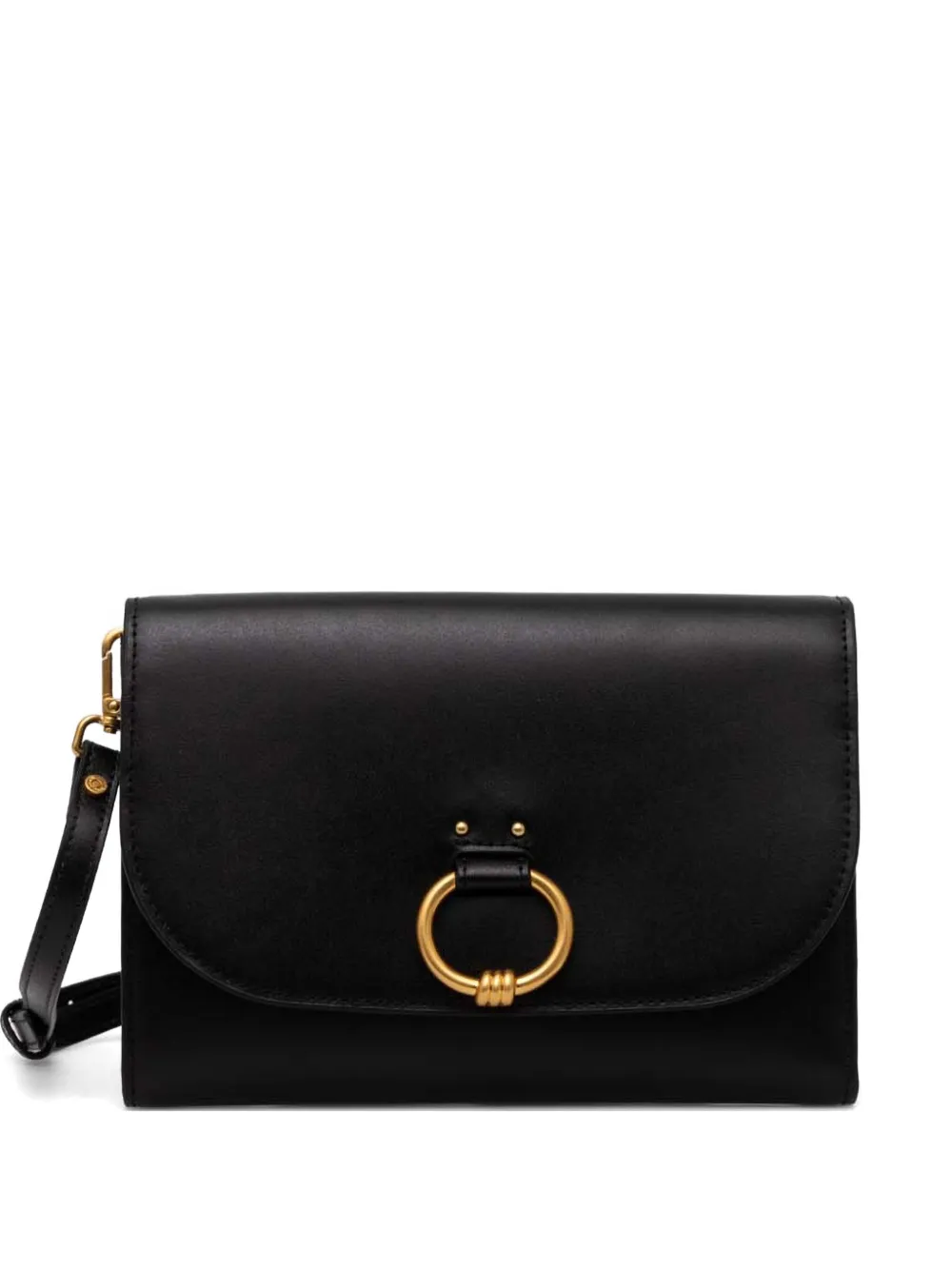 Gianni Chiarini Buckle-detailing Clutch Bag In Black