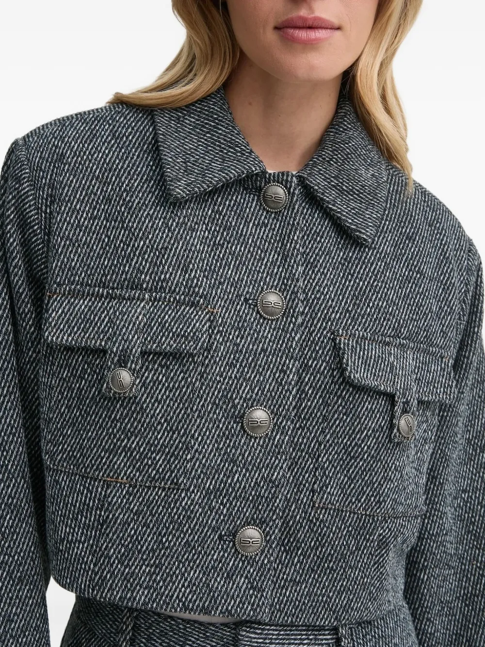 Gestuz Cropped top met zakdetail Grijs