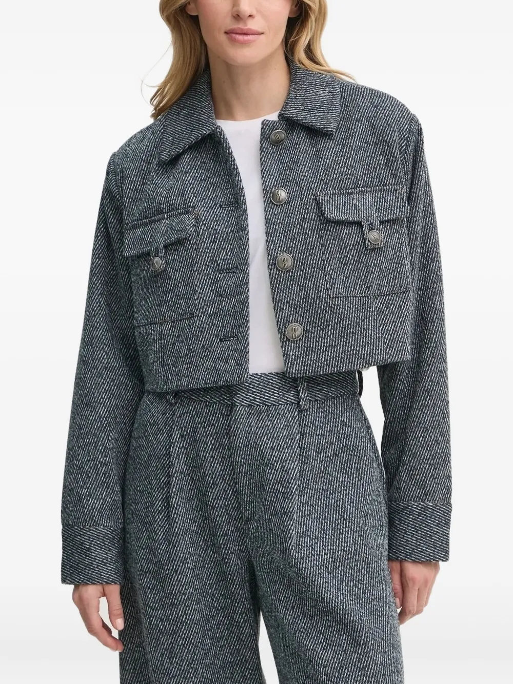 Gestuz Cropped top met zakdetail Grijs