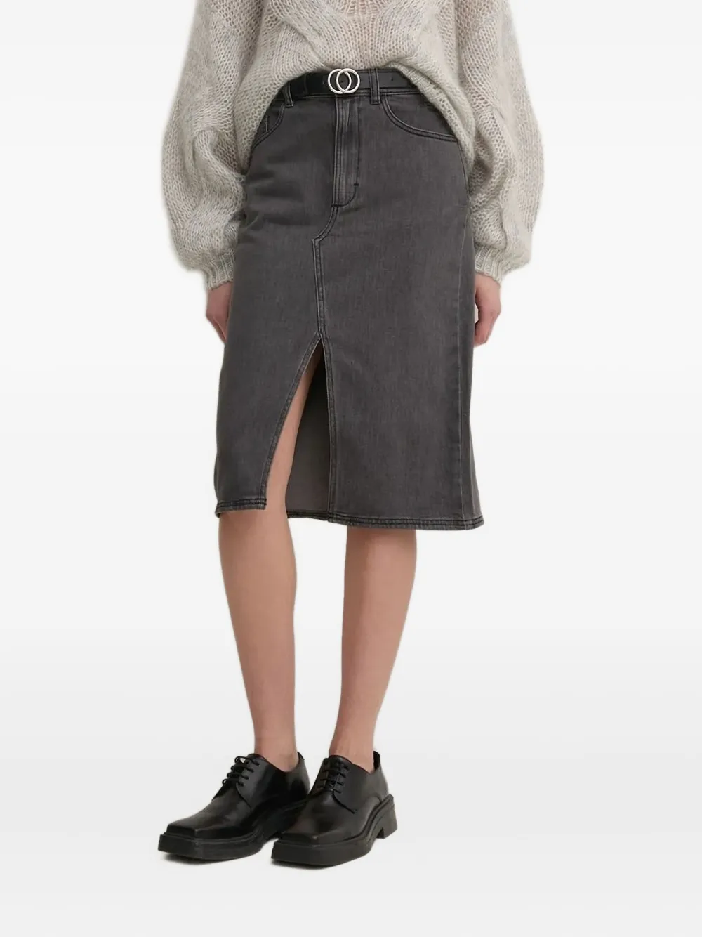 Gestuz Cotton A-line Skirt In Gray