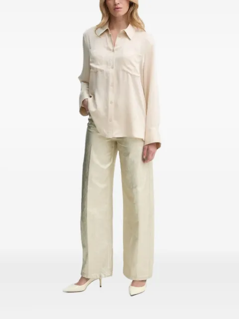 Gestuz pocket-detail satin shirt