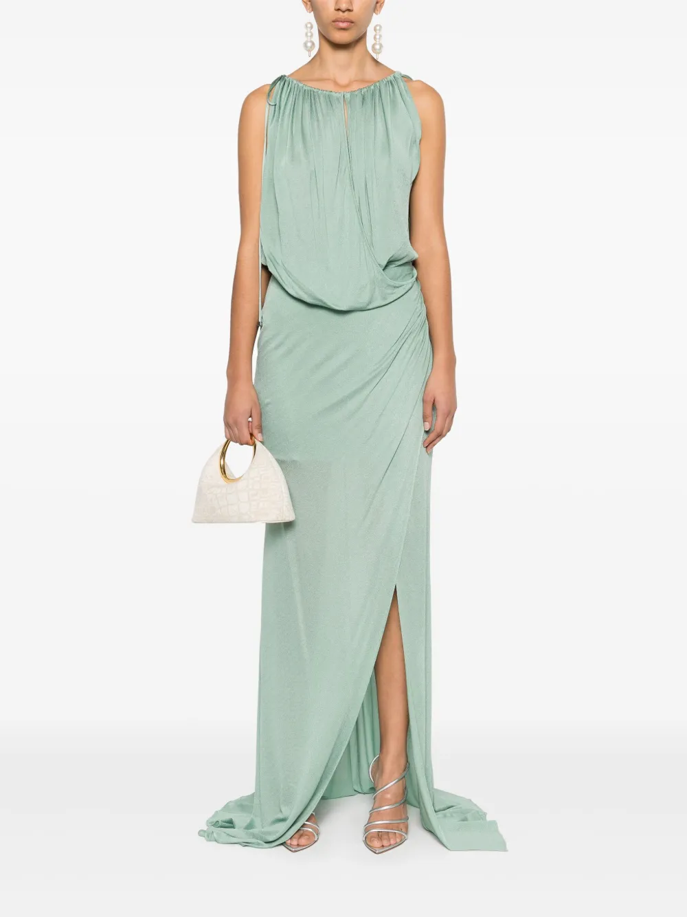 Blumarine Maxi-jurk met gedrapeerd detail - Groen