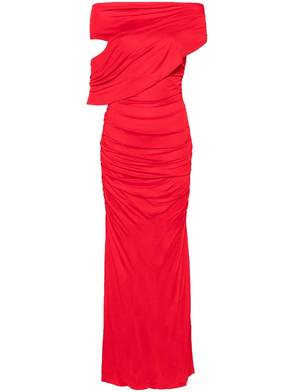 ruched maxi dress