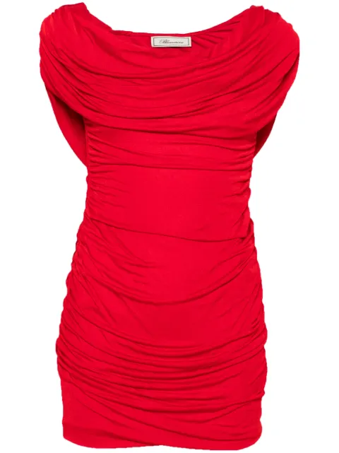 Blumarine one-shoulder draped mini dress