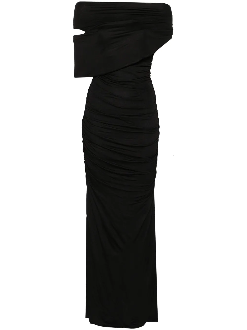 ruched maxi dress