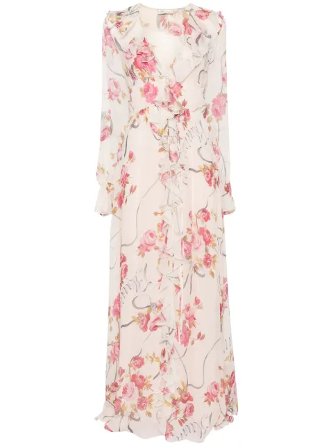 Blumarine vestido largo con estampado floral