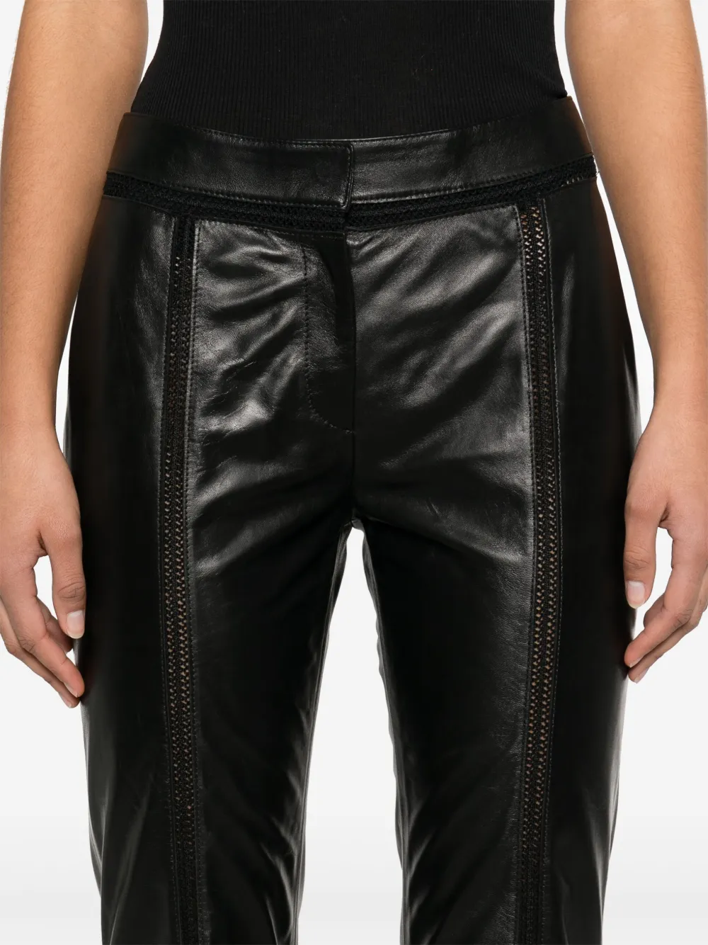 Blumarine Leren broek Zwart