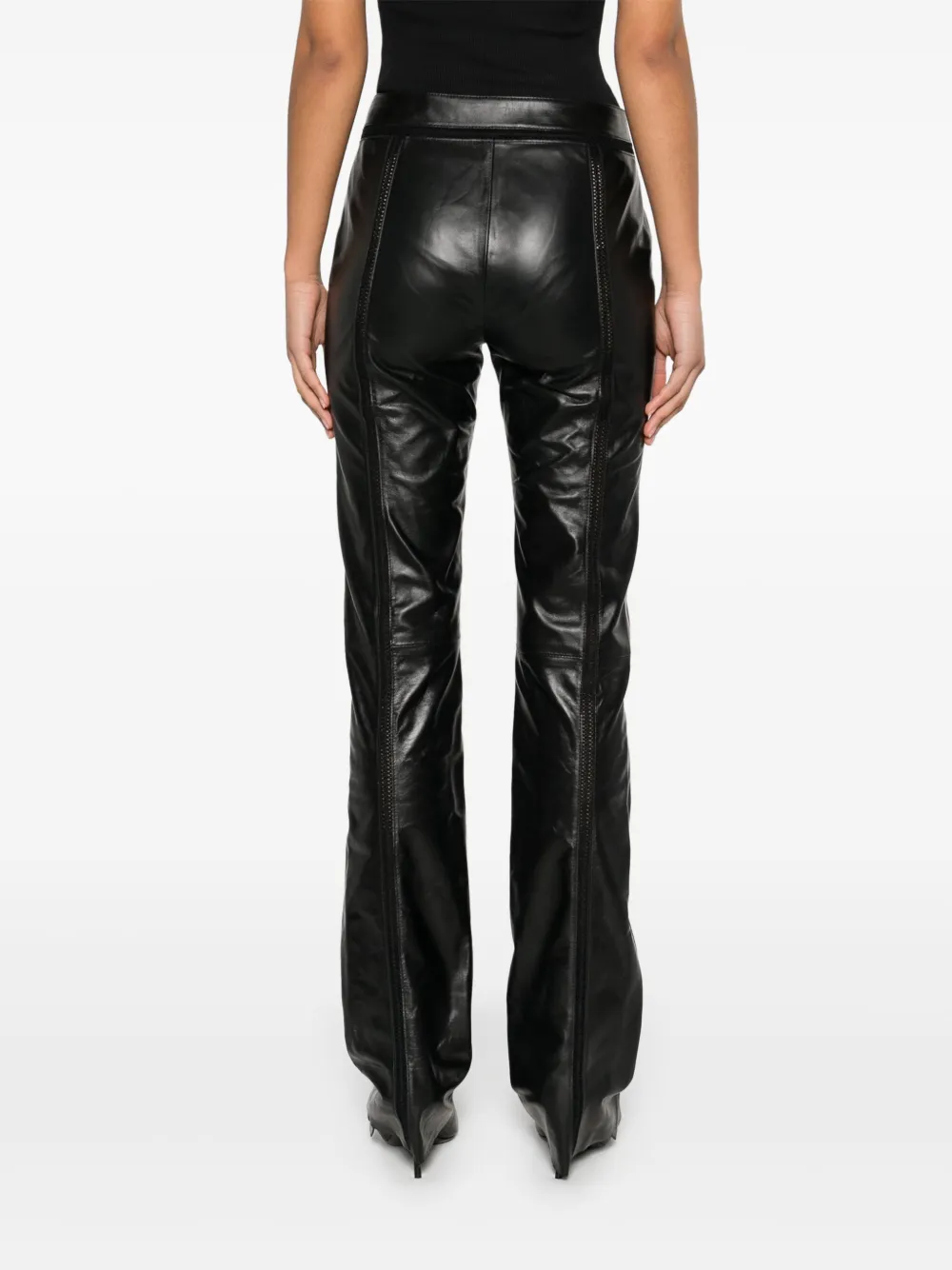 Blumarine Leren broek Zwart