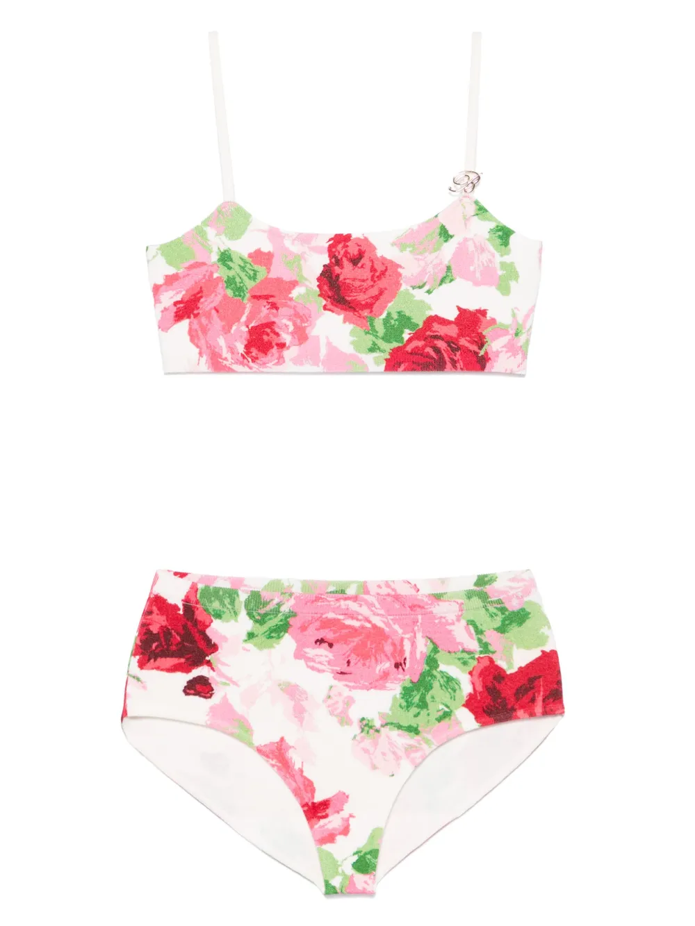 peony-printed bikini