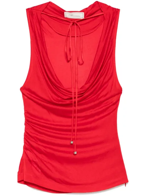 Blumarine camiseta con cuello desbocado
