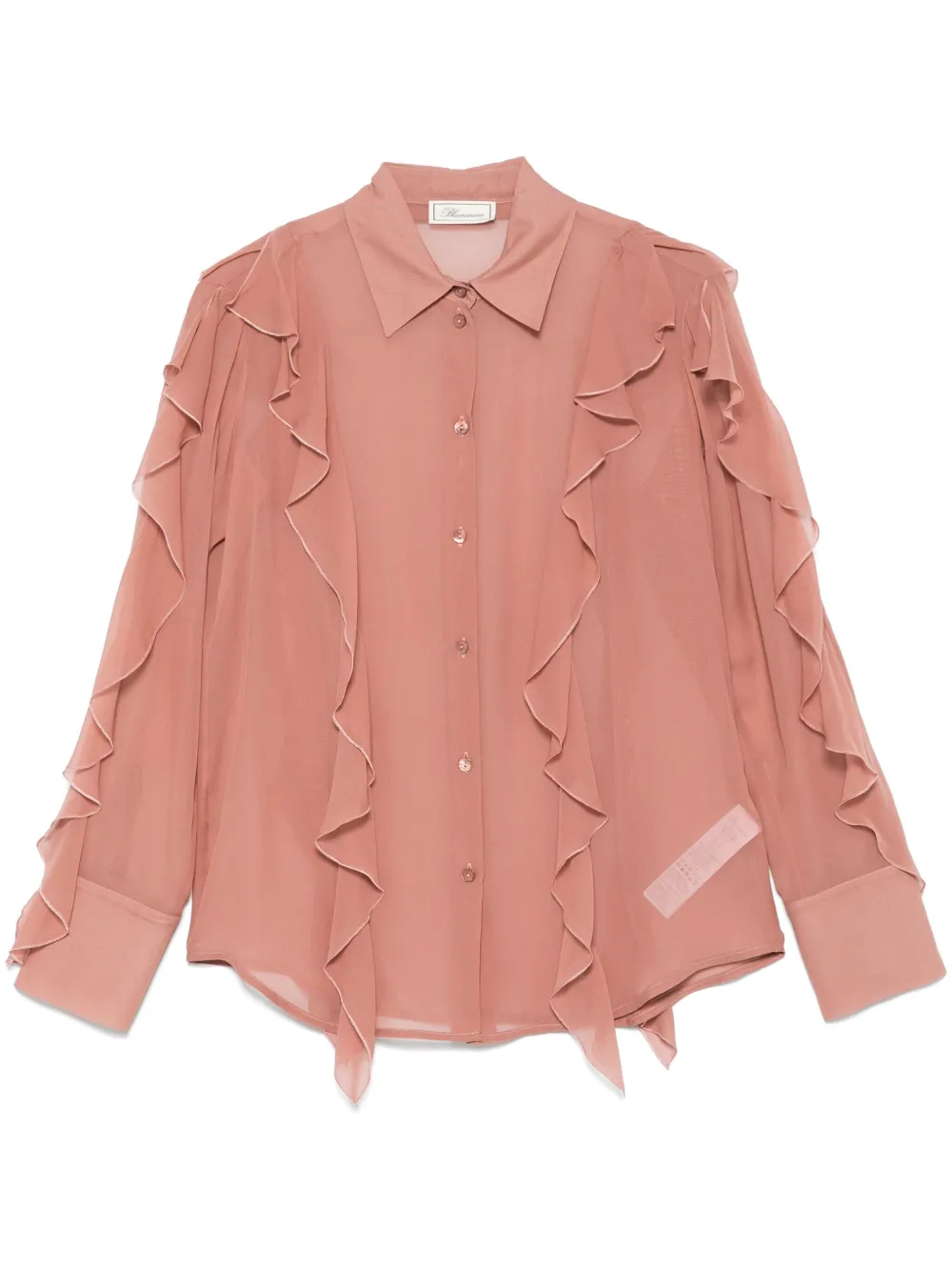 ruffled silk shirt