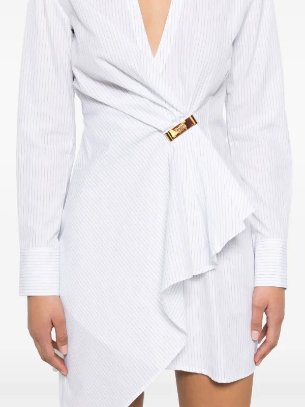 【ELISABETTA FRANCHI】フリルディテール ミニドレス Elisabetta Franchi ビジューディテール ミニドレス | ホワイト