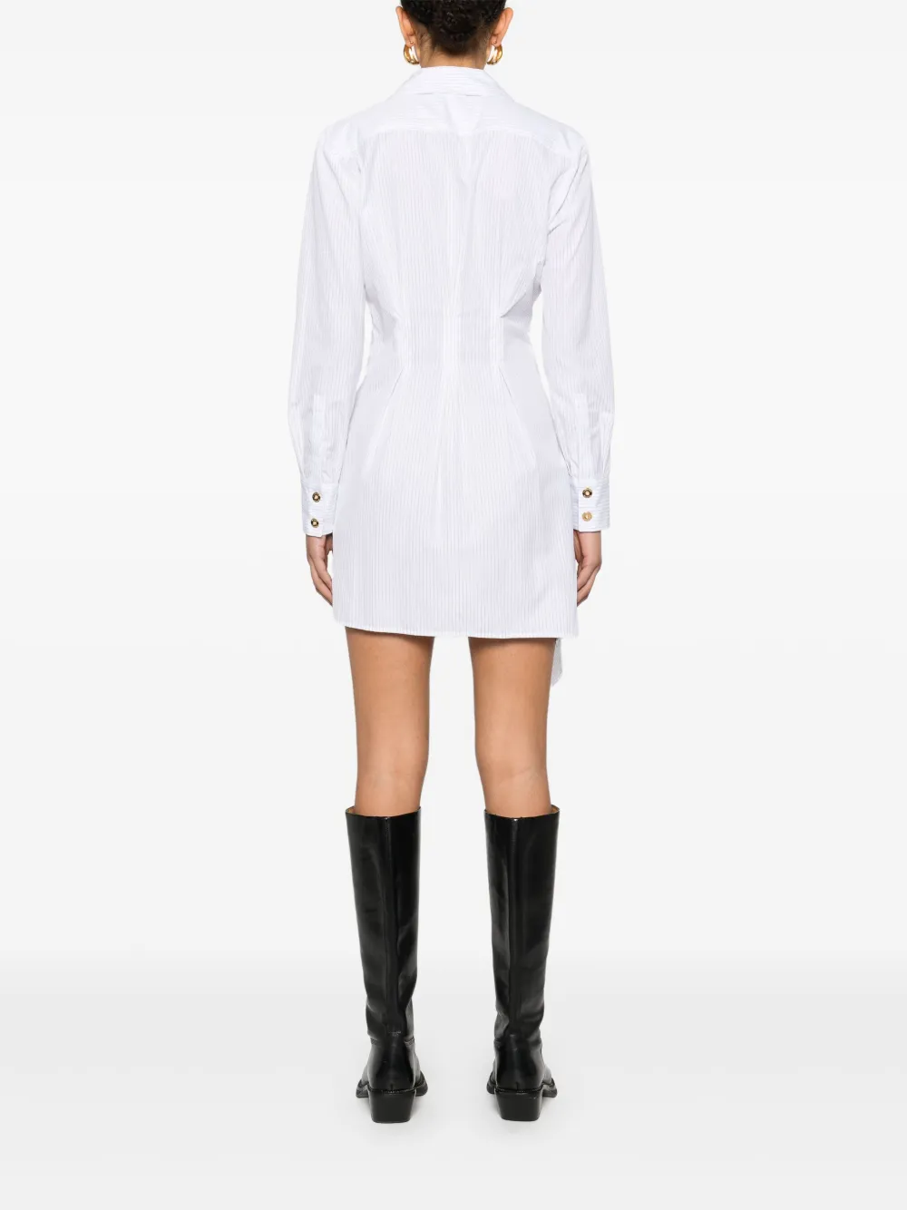 Elisabetta Franchi Popeline mini-jurk met juwelen Wit
