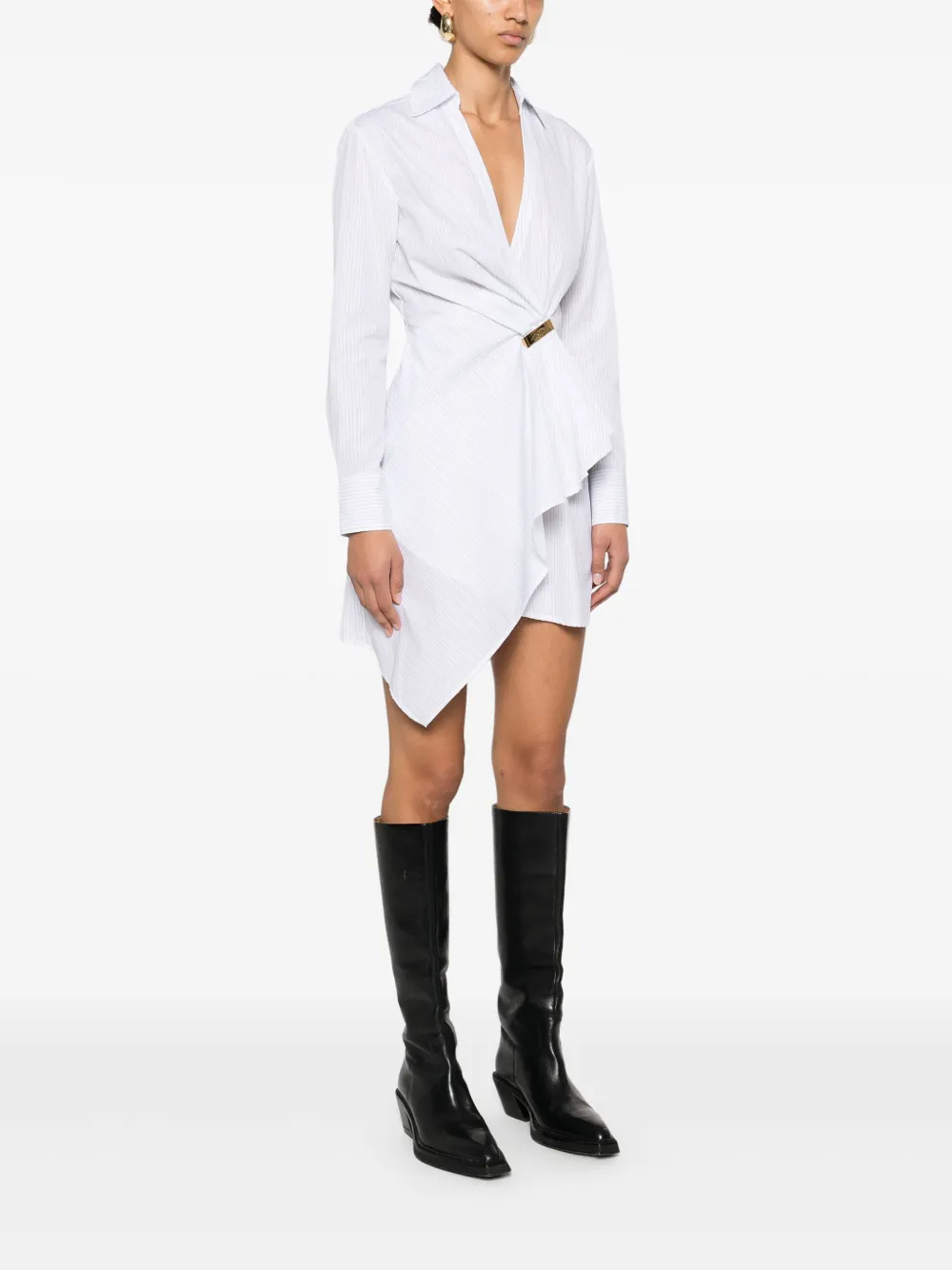 Elisabetta Franchi Popeline mini-jurk met juwelen Wit