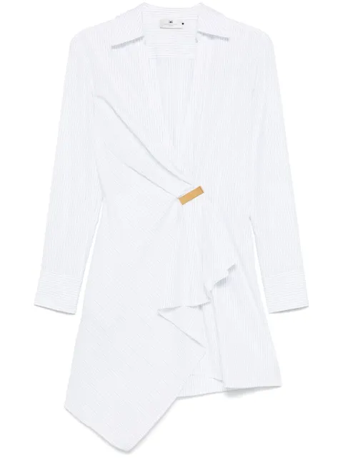 Elisabetta Franchi robe courte en popeline à détail de bijou