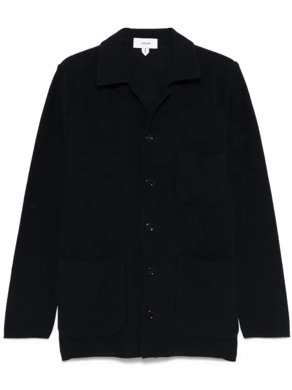 LARDINI ダブルブレストコットンニットカーディガン Lardini コットン カーディガン | ブルー | FARFETCH JP