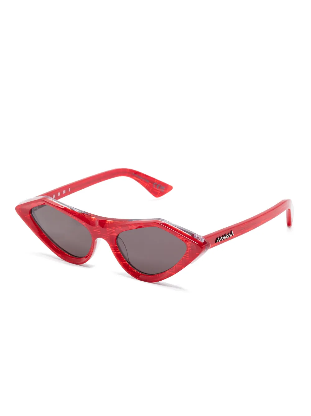 Marni Eyewear Zonnebril met bewerkt montuur - Rood