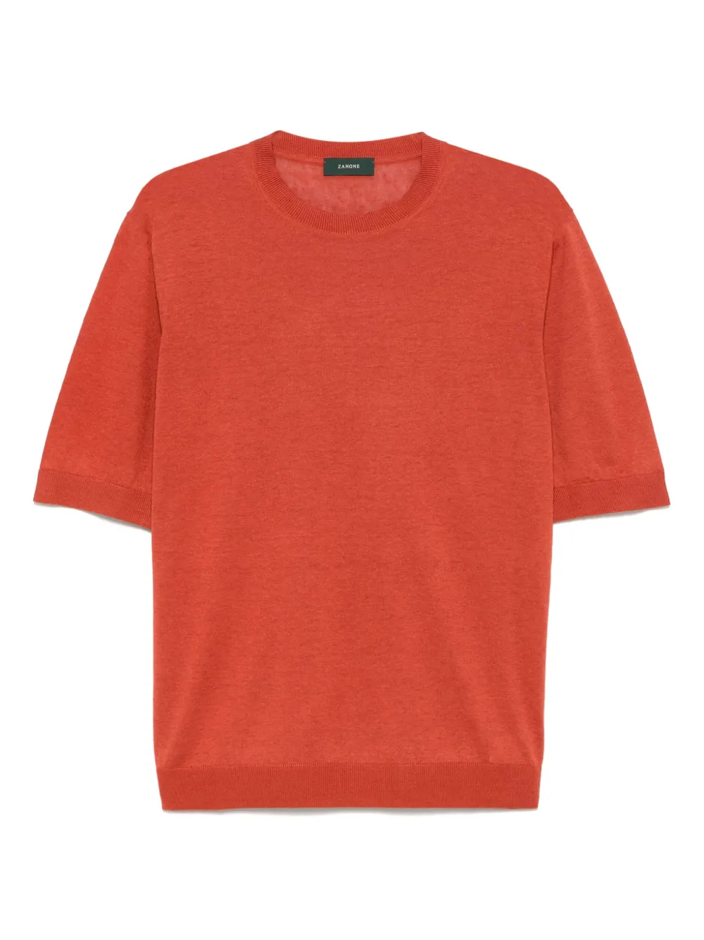 Zanone fine-ribbed T-shirt | Orange | Image 1
