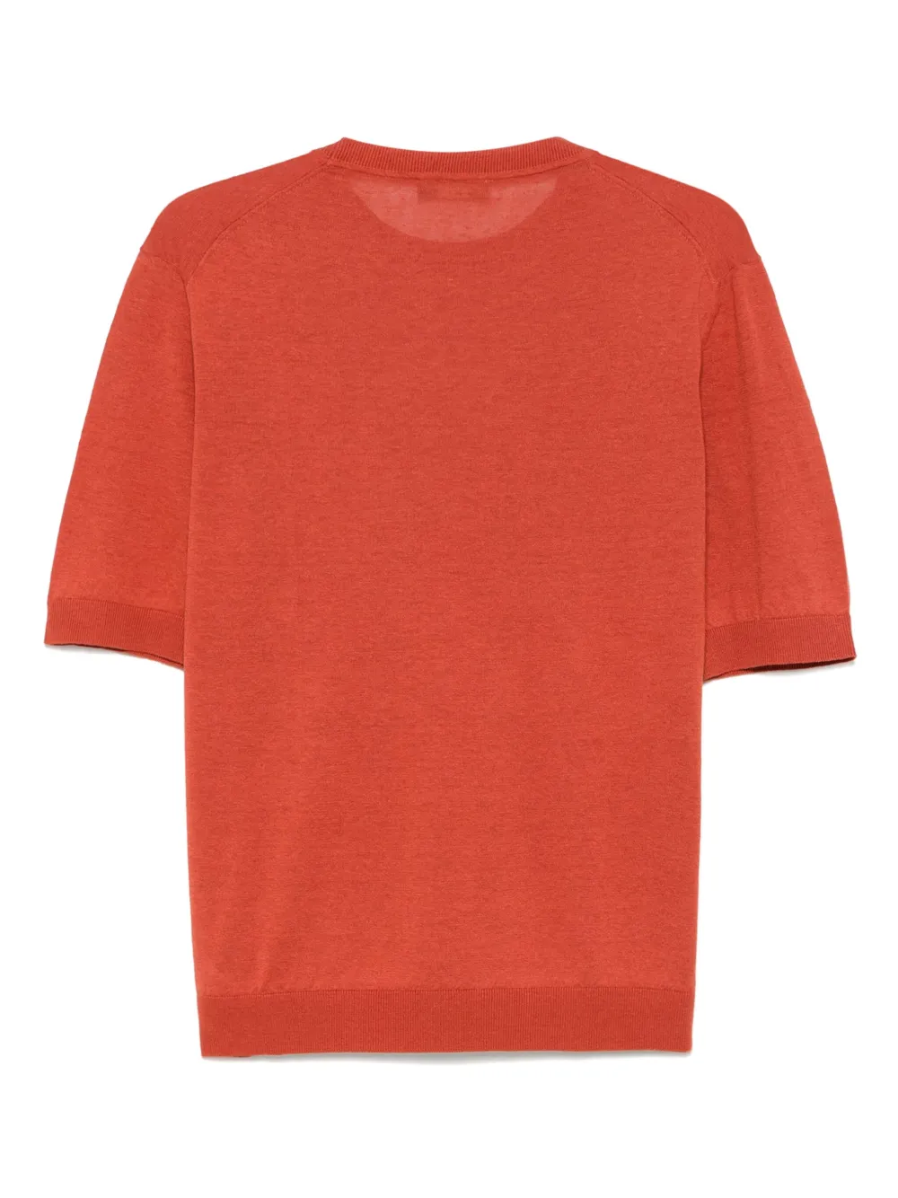 Zanone Fijngeribbeld T-shirt - Oranje