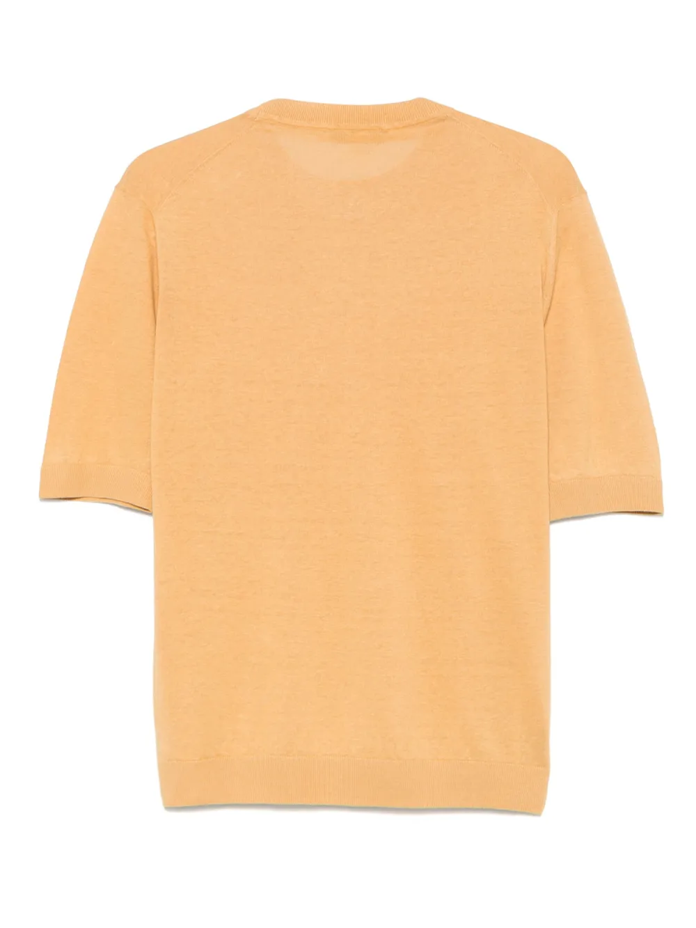 Zanone Fijngeribbeld T-shirt - Geel