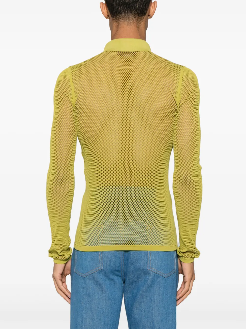 Gucci Mesh poloshirt met reliëf Groen