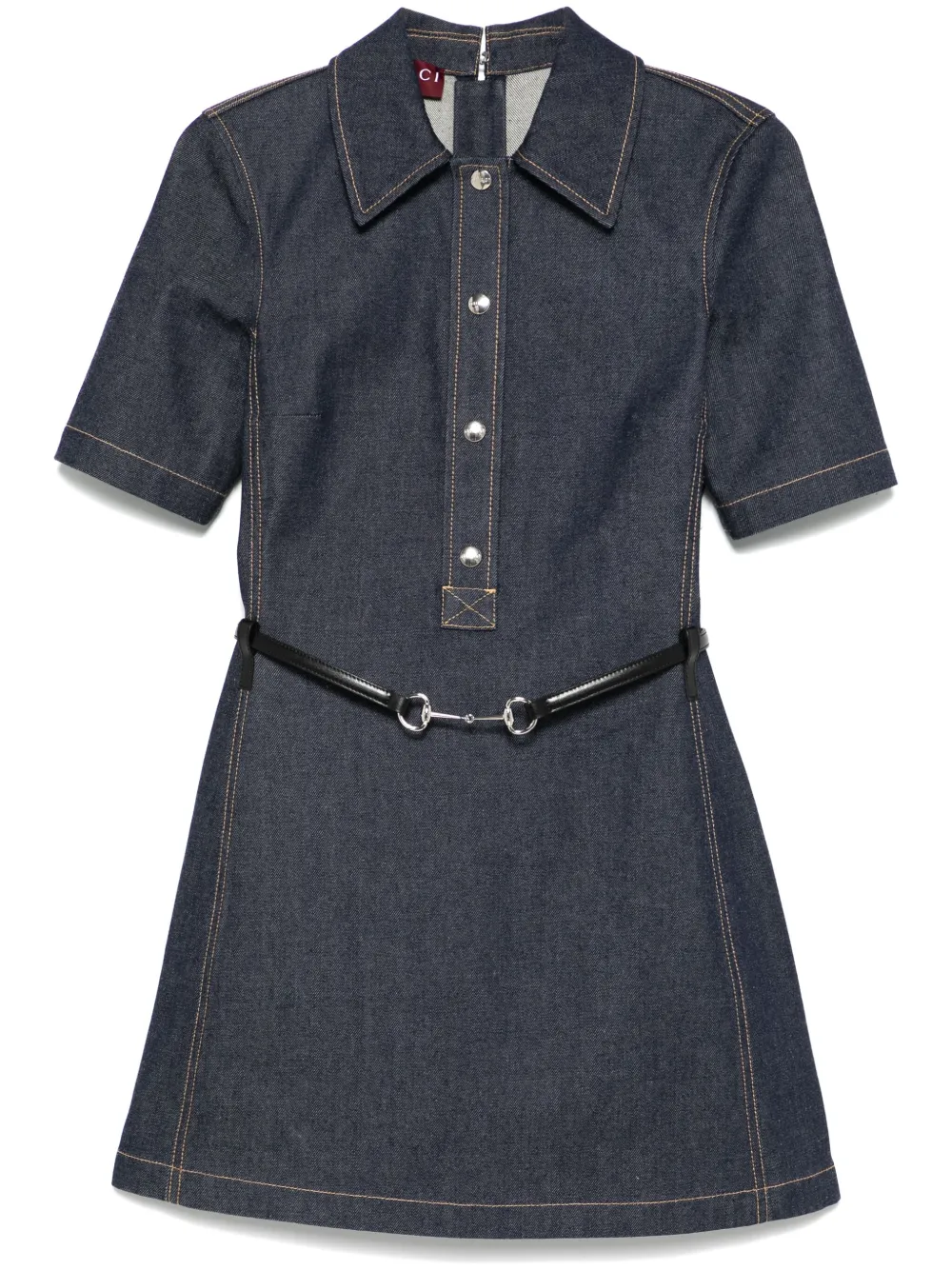 Gucci Horsebit denim mini-jurk Blauw